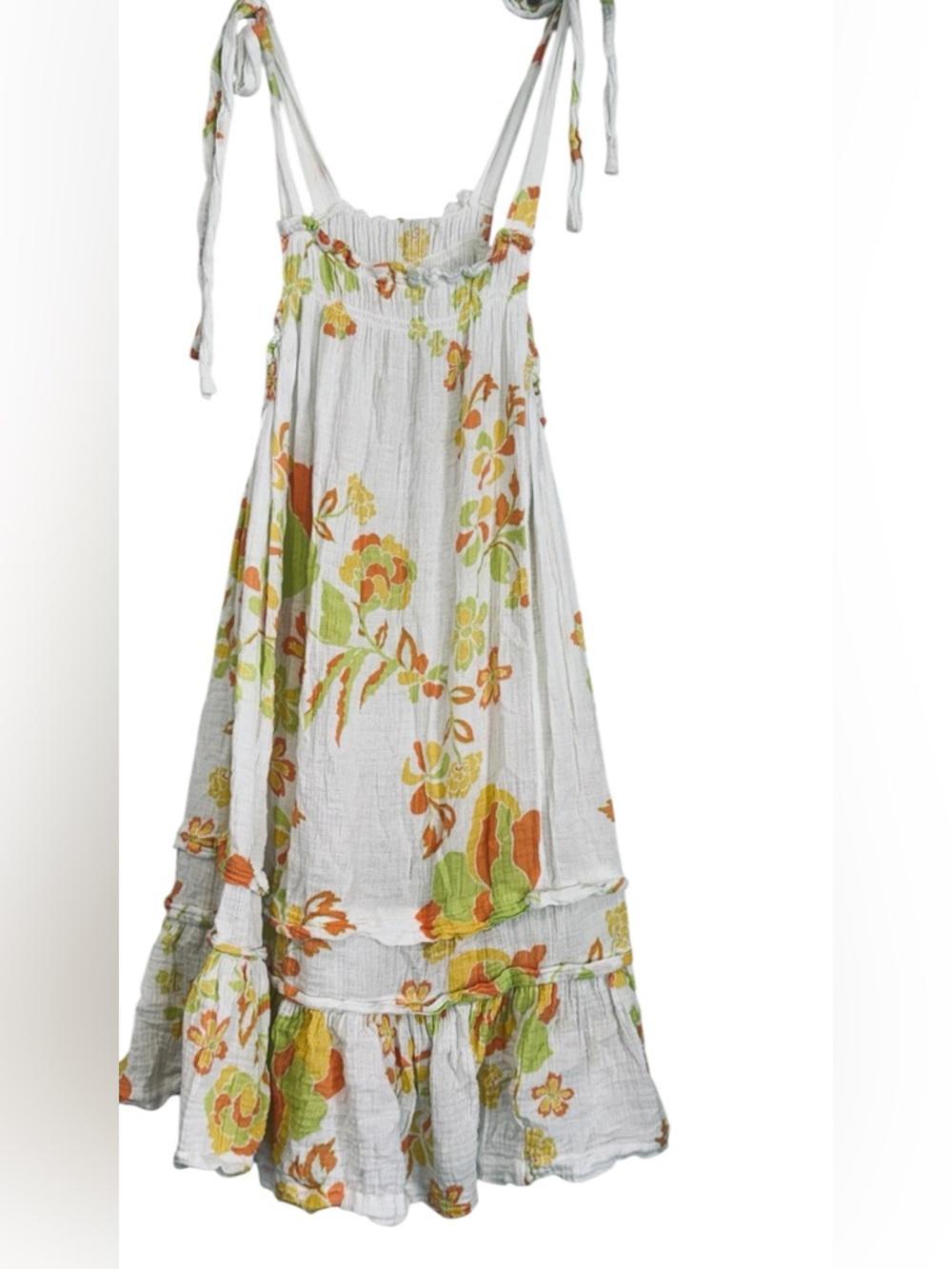 Free People "Sleeveless Wildflower" Floral Tunic Top (or Mini Dress) size M - Picture 4 of 8